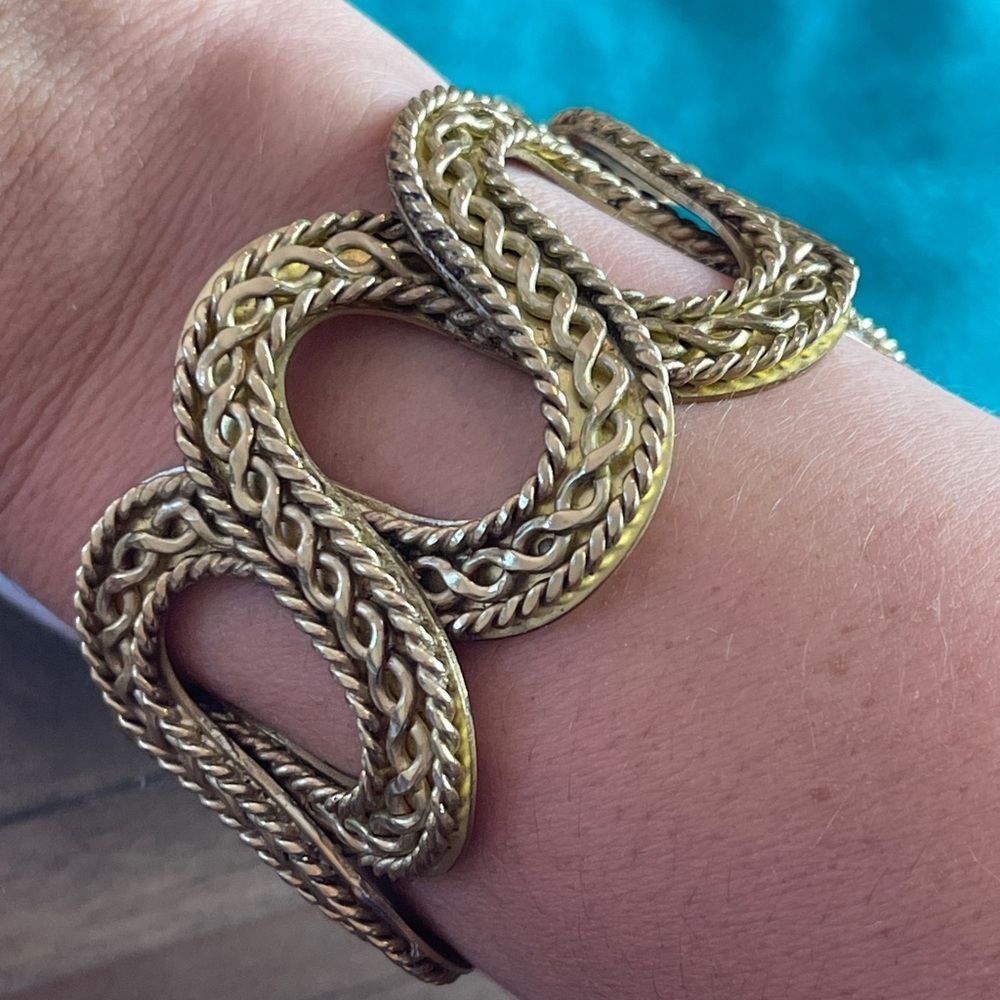 Rustic Cuff Gold Tone Cuff, Flexible, Includes Pouch, Casual, Comfortable, - Picture 5 of 16